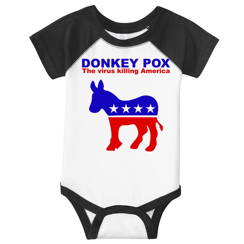 Donkey Pox The Virus Killing America Funny Infant Baby Jersey Bodysuit