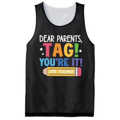 Dear Parents Tag YouRe It Love Teachers Mesh Reversible Basketball Jersey Tank