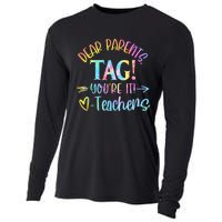 Dear Parents Tag YouRe It Love Teachers Funny Teacher Lover Cooling Performance Long Sleeve Crew