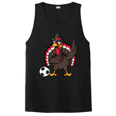 Dabbing Pilgrim Turkey Thanksgiving Day Soccer Gobble Player Cute Gift PosiCharge Competitor Tank