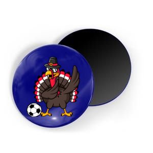 Dabbing Pilgrim Turkey Thanksgiving Day Soccer Gobble Player Cute Gift Magnet