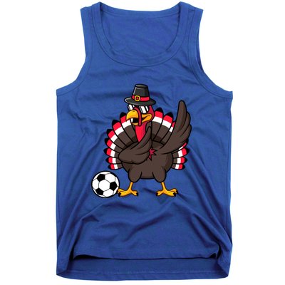 Dabbing Pilgrim Turkey Thanksgiving Day Soccer Gobble Player Cute Gift Tank Top