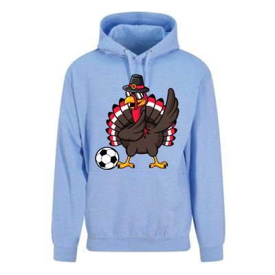 Dabbing Pilgrim Turkey Thanksgiving Day Soccer Gobble Player Cute Gift Unisex Surf Hoodie