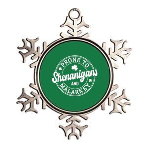 Distressed Prone To Shenanigans And Malarkey St Patricks Day Metallic Star Ornament