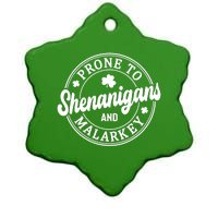 Distressed Prone To Shenanigans And Malarkey St Patricks Day Ceramic Star Ornament