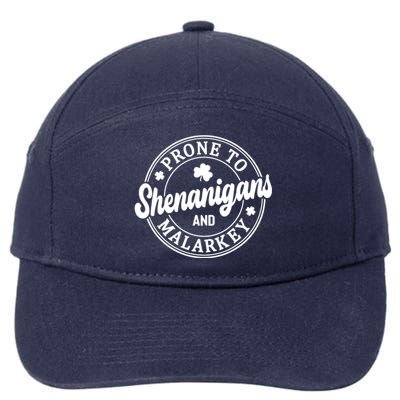 Distressed Prone To Shenanigans And Malarkey St Patricks Day 7-Panel Snapback Hat