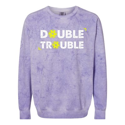 Double Pickleball Trouble Colorblast Crewneck Sweatshirt