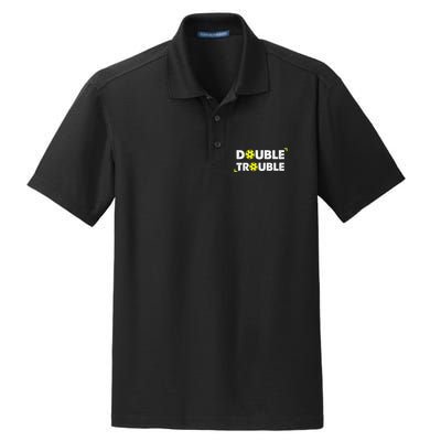 Double Pickleball Trouble Dry Zone Grid Polo
