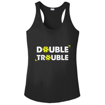 Double Pickleball Trouble Ladies PosiCharge Competitor Racerback Tank