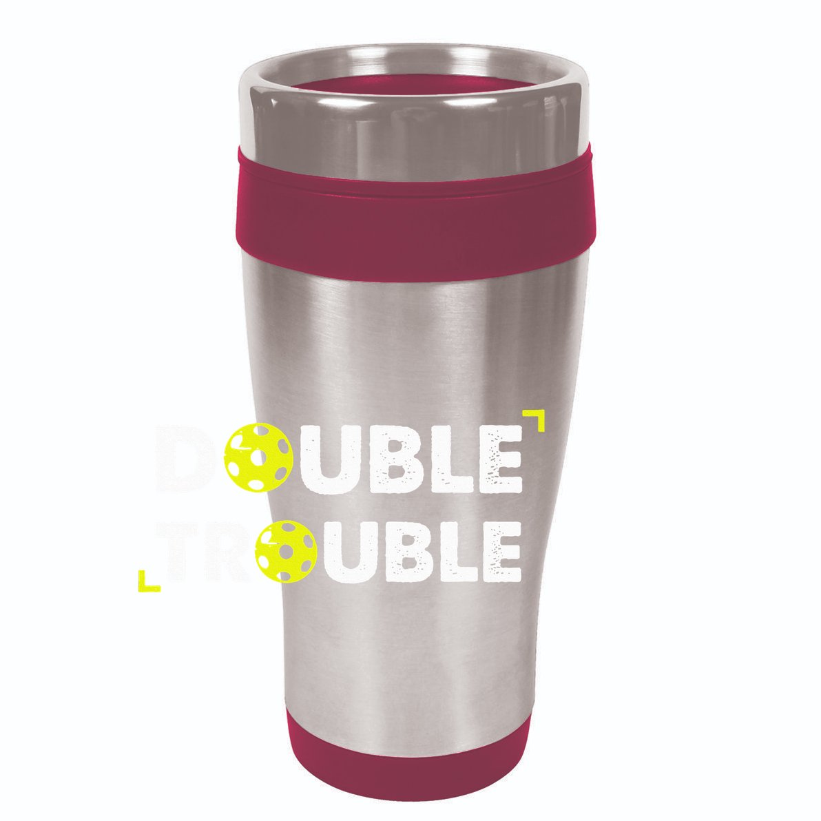 Double Pickleball Trouble 12oz Stainless Steel Coffee Mug
