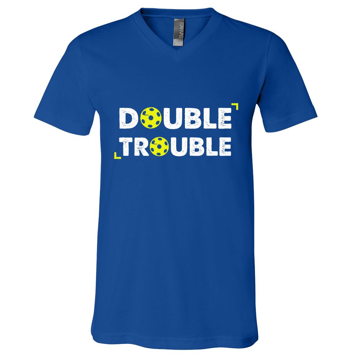 Double Pickleball Trouble V-Neck T-Shirt