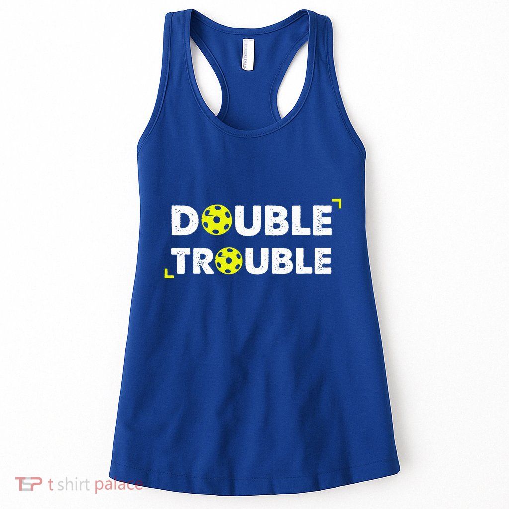 Double Pickleball Trouble Womens Tank Top