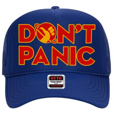 DonT Panic The HitchhikerS Guide To The Galaxy High Crown Mesh Back Trucker Hat