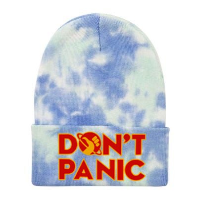 DonT Panic The HitchhikerS Guide To The Galaxy Tie Dye 12in Knit Beanie