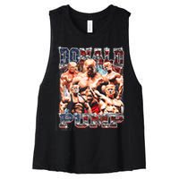 Donald Pump Trump 2024 Weight Lifting Gym Fitness Women's Racerback Cropped Tank