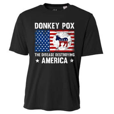 Donkey Pox The Disease Destroying America Funny Anti Biden Cooling Performance Crew T-Shirt