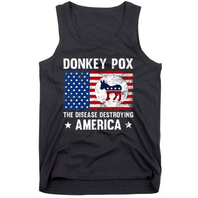 Donkey Pox The Disease Destroying America Funny Anti Biden Tank Top