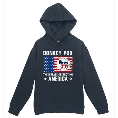 Donkey Pox The Disease Destroying America Funny Anti Biden Urban Pullover Hoodie