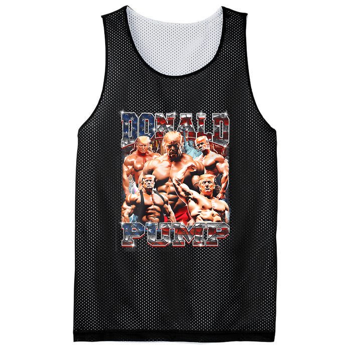 Donald Pump Trump 2024 Weight Lifting Gym Fitness Mesh Reversible Basketball Jersey Tank