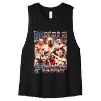 Donald Pump Trump 2024 Weight Lifting Gym Fitness Women's Racerback Cropped Tank