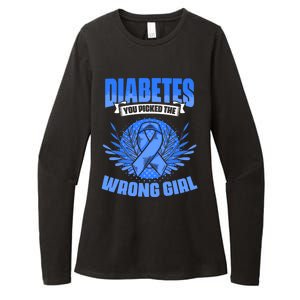 Diabetes Picked The Wrong Girl Gift Diabetic Diabetes Awareness Gift Womens CVC Long Sleeve Shirt