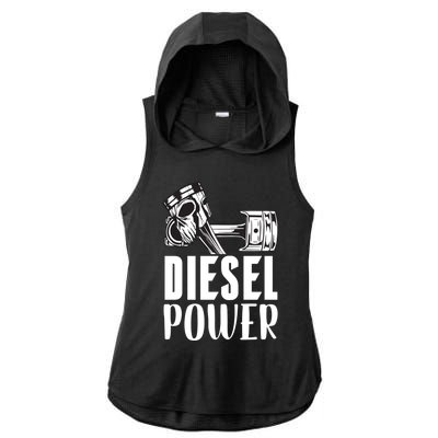 Diesel Power Truck Mechanic Turbo Turbocharger Rig Trucker Gift Ladies PosiCharge Tri-Blend Wicking Draft Hoodie Tank