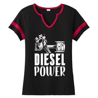 Diesel Power Truck Mechanic Turbo Turbocharger Rig Trucker Gift Ladies Halftime Notch Neck Tee