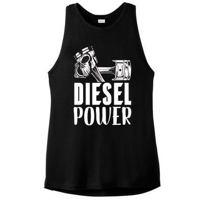 Diesel Power Truck Mechanic Turbo Turbocharger Rig Trucker Gift Ladies PosiCharge Tri-Blend Wicking Tank