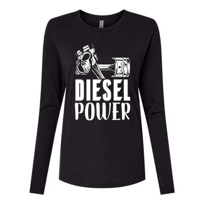 Diesel Power Truck Mechanic Turbo Turbocharger Rig Trucker Gift Womens Cotton Relaxed Long Sleeve T-Shirt