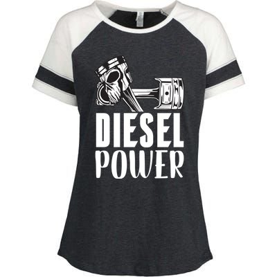 Diesel Power Truck Mechanic Turbo Turbocharger Rig Trucker Gift Enza Ladies Jersey Colorblock Tee