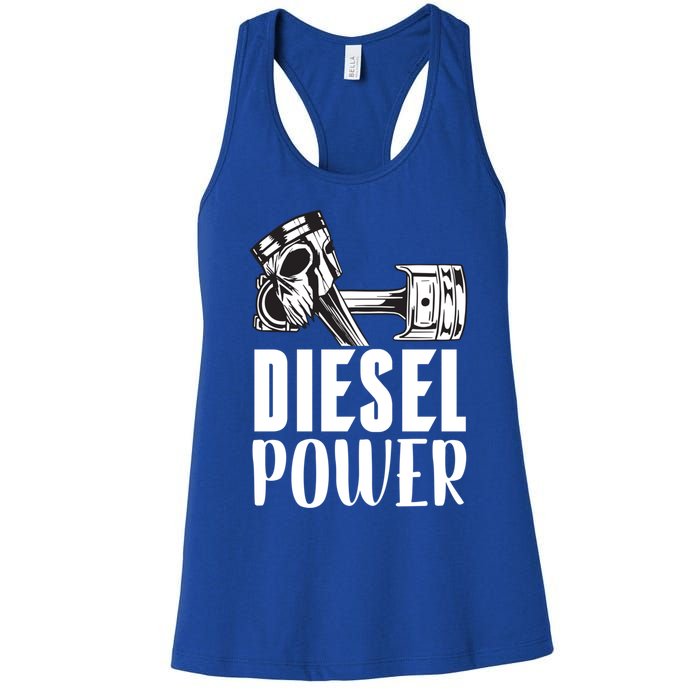 Diesel Power Truck Mechanic Turbo Turbocharger Rig Trucker Gift Women's Racerback Tank