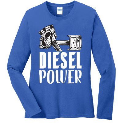 Diesel Power Truck Mechanic Turbo Turbocharger Rig Trucker Gift Ladies Long Sleeve Shirt