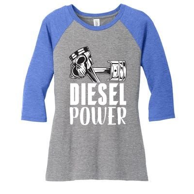 Diesel Power Truck Mechanic Turbo Turbocharger Rig Trucker Gift Women's Tri-Blend 3/4-Sleeve Raglan Shirt