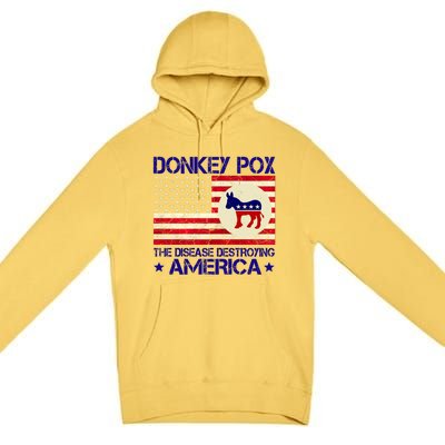 Donkey Pox The Disease Destroying America Funny Anti Biden Premium Pullover Hoodie