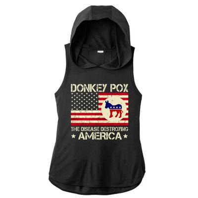 Donkey Pox The Disease Destroying America Funny Anti Biden Ladies PosiCharge Tri-Blend Wicking Draft Hoodie Tank