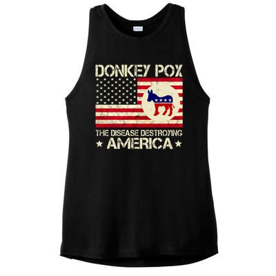 Donkey Pox The Disease Destroying America Funny Anti Biden Ladies PosiCharge Tri-Blend Wicking Tank