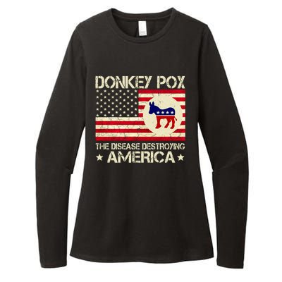 Donkey Pox The Disease Destroying America Funny Anti Biden Womens CVC Long Sleeve Shirt