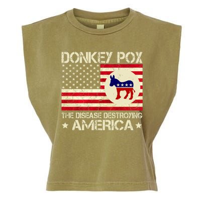 Donkey Pox The Disease Destroying America Funny Anti Biden Garment-Dyed Women's Muscle Tee