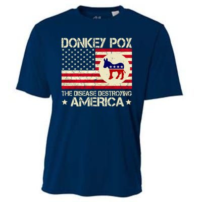 Donkey Pox The Disease Destroying America Funny Anti Biden Cooling Performance Crew T-Shirt