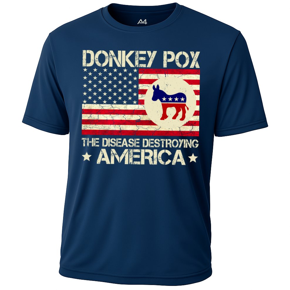 Donkey Pox The Disease Destroying America Funny Anti Biden Cooling Performance Crew T-Shirt