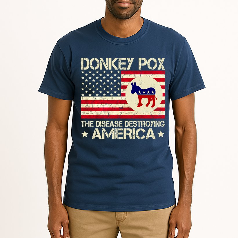 Donkey Pox The Disease Destroying America Funny Anti Biden Tall T-Shirt