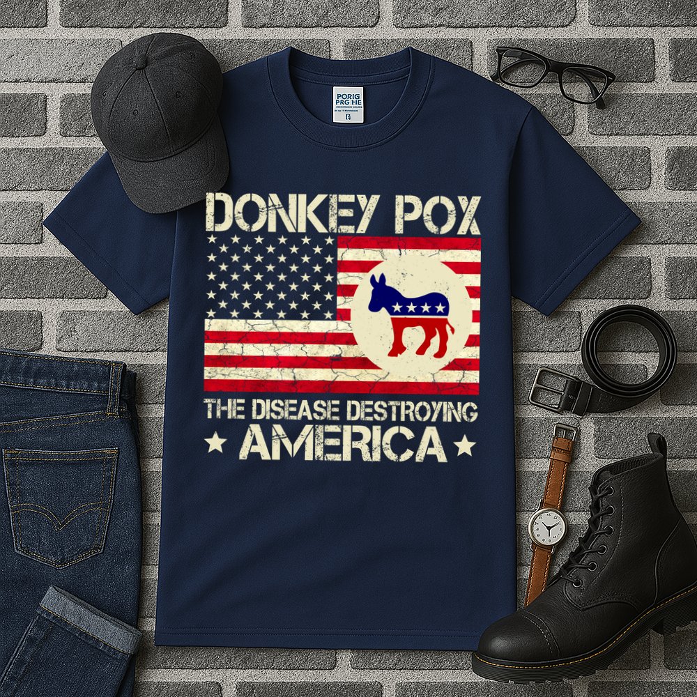 Donkey Pox The Disease Destroying America Funny Anti Biden Tall T-Shirt