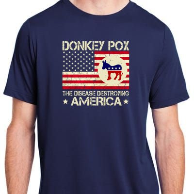 Donkey Pox The Disease Destroying America Funny Anti Biden Adult ChromaSoft Performance T-Shirt