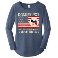 Donkey Pox The Disease Destroying America Funny Anti Biden Women's Perfect Tri Tunic Long Sleeve Shirt