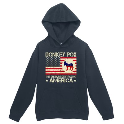 Donkey Pox The Disease Destroying America Funny Anti Biden Urban Pullover Hoodie