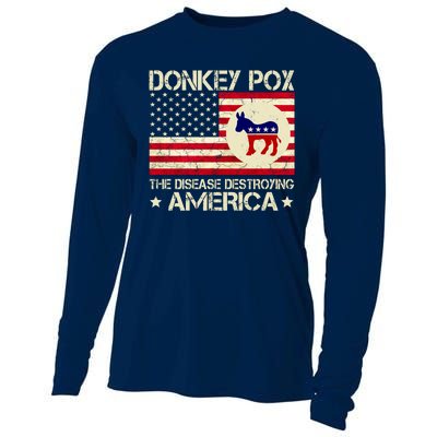 Donkey Pox The Disease Destroying America Funny Anti Biden Cooling Performance Long Sleeve Crew