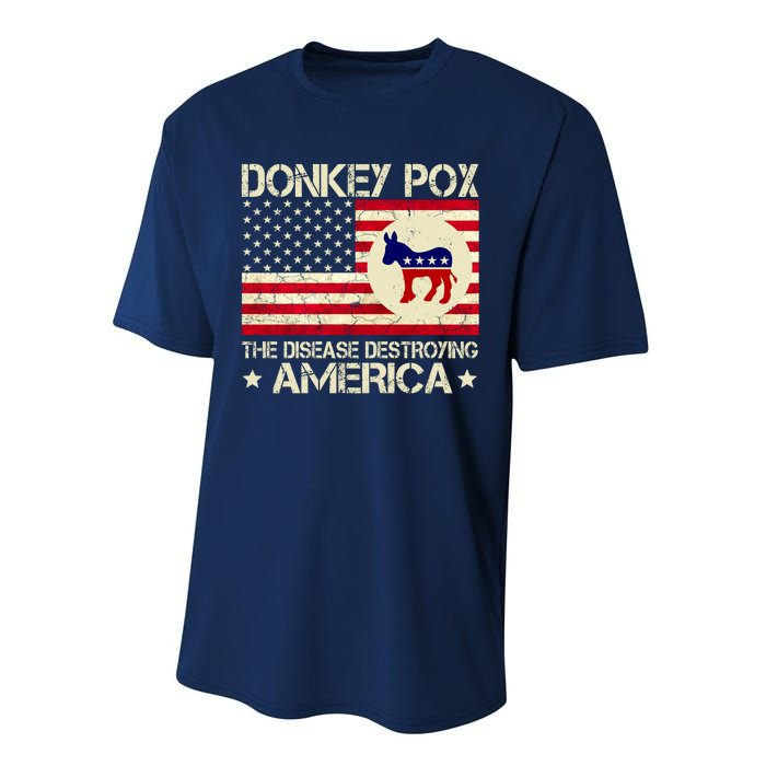 Donkey Pox The Disease Destroying America Funny Anti Biden Performance Sprint T-Shirt