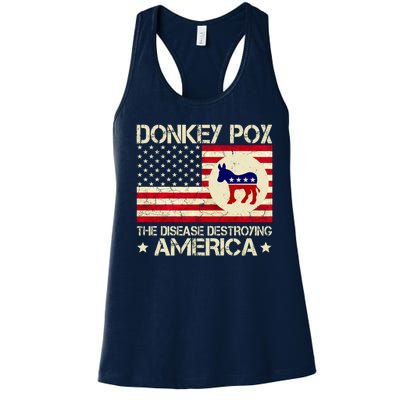 Donkey Pox The Disease Destroying America Funny Anti Biden Women's Racerback Tank