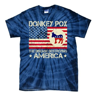 Donkey Pox The Disease Destroying America Funny Anti Biden Tie-Dye T-Shirt