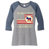 Donkey Pox The Disease Destroying America Funny Anti Biden Women's Tri-Blend 3/4-Sleeve Raglan Shirt